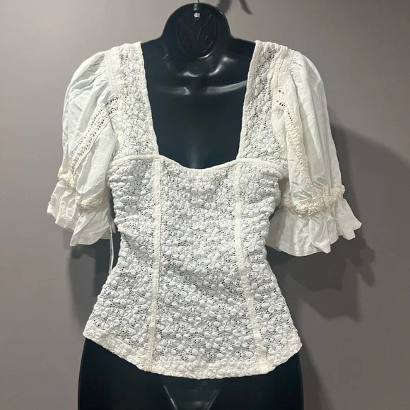 đâËâżË° FREE PEOPLE Spring Fling Top Ivory NWT Boho Bustier đâËâżË° - Picture 10 of 11